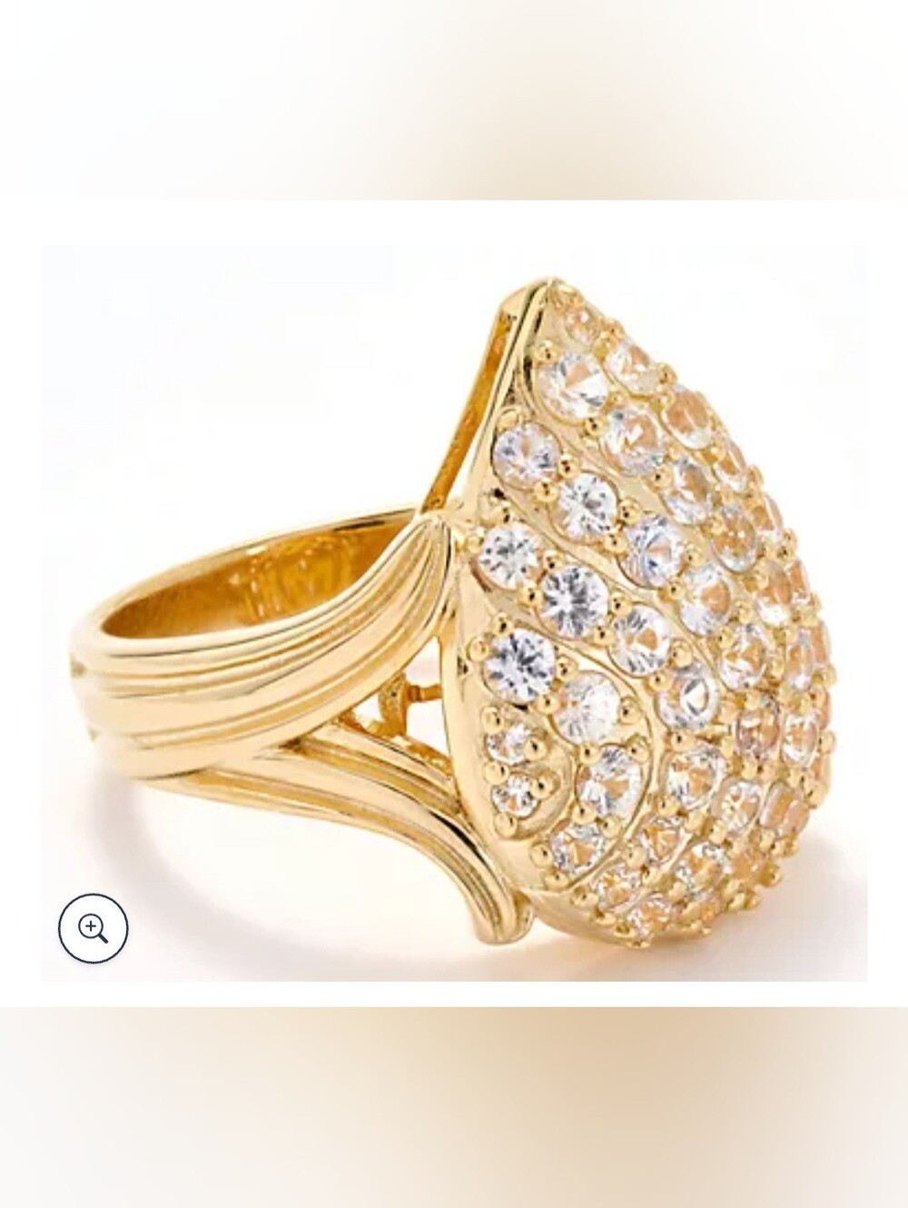 Christian James by Scott Grimes 14K Gold Clad White Sapphire Ripple Ring